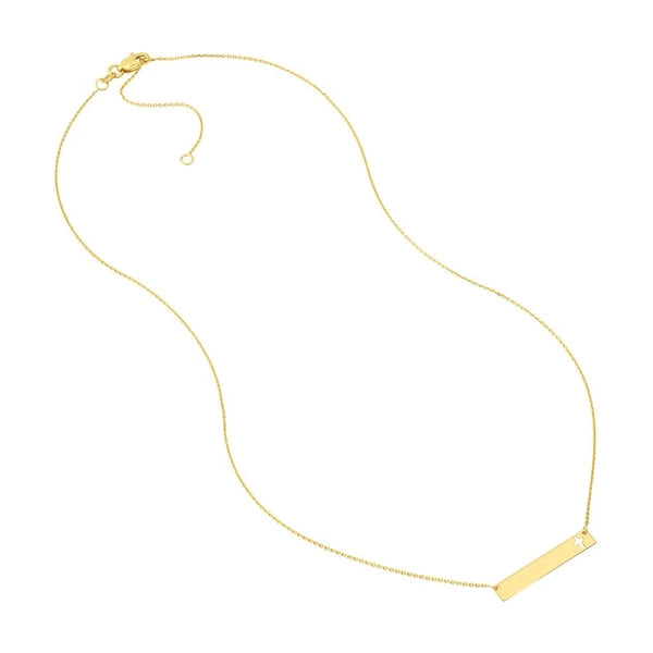 Mini Bar Necklace with Cutout Cross