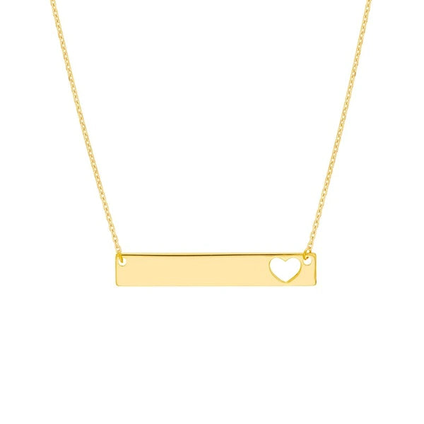 Bar Necklace with Heart Cutout