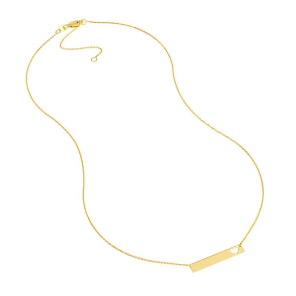 Bar Necklace with Heart Cutout
