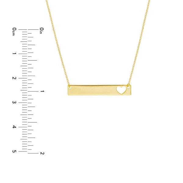 Bar Necklace with Heart Cutout