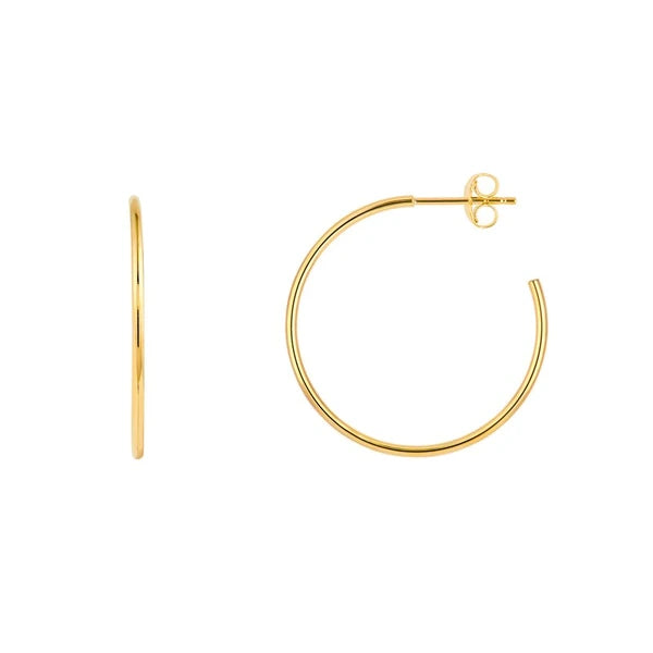 25mm x 1.2mm Hoop Post Earrings