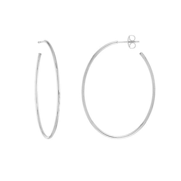 41.50mm x 31.50mm Thin Oval Post Hoop Earrings
