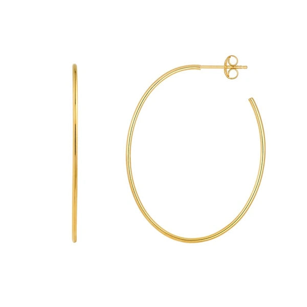 41.50mm x 31.50mm Thin Oval Post Hoop Earrings