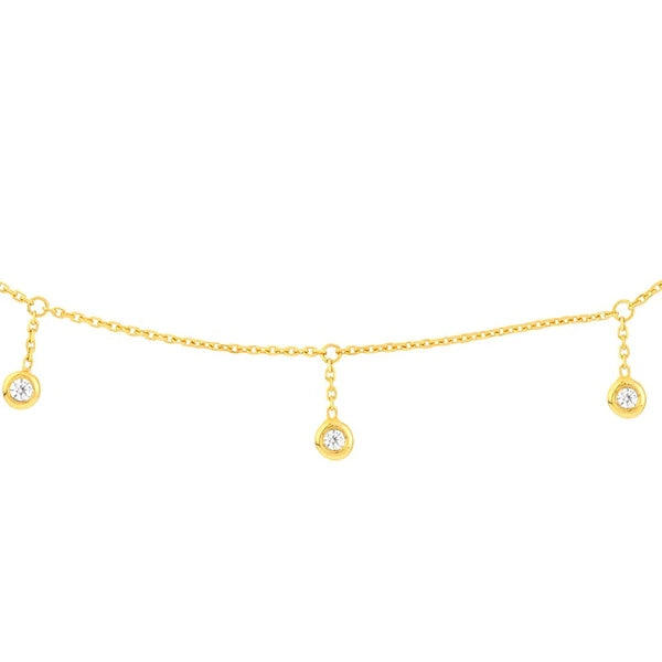 Diamond Bezel Drop Adjustable Choker