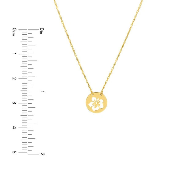 So You Cutout Flower Mini Disc Necklace