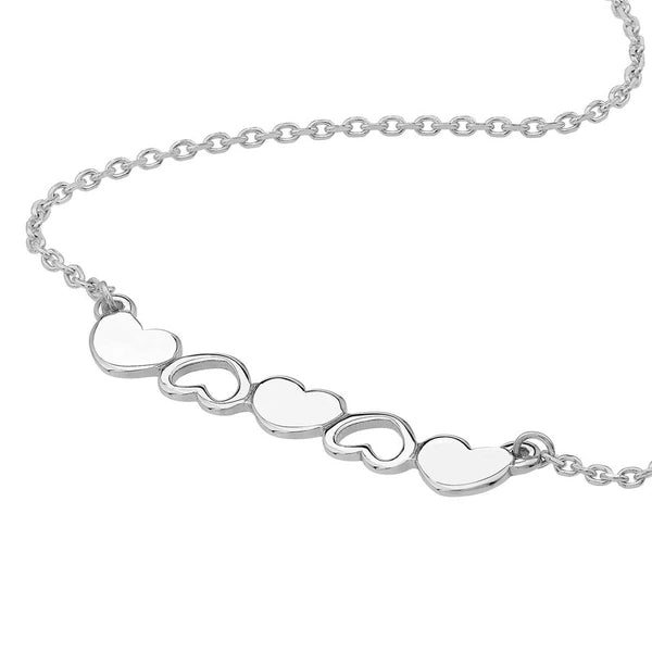 Solid and Open Hearts Bar Necklace