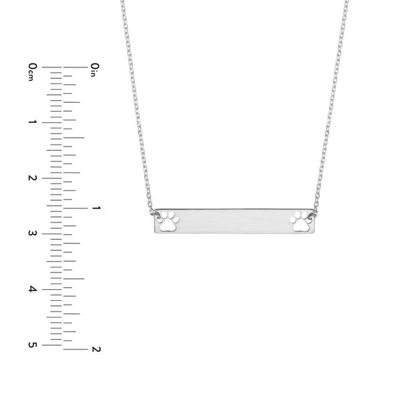 Mini Bar Necklace with Paw Cutouts