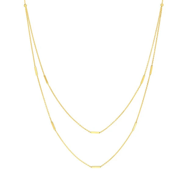 Double Stranded Bar Stations Choker Necklace