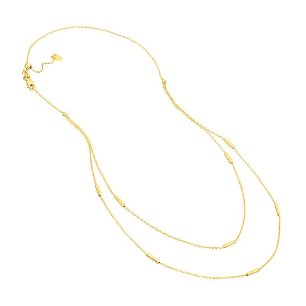 Double Stranded Bar Stations Choker Necklace