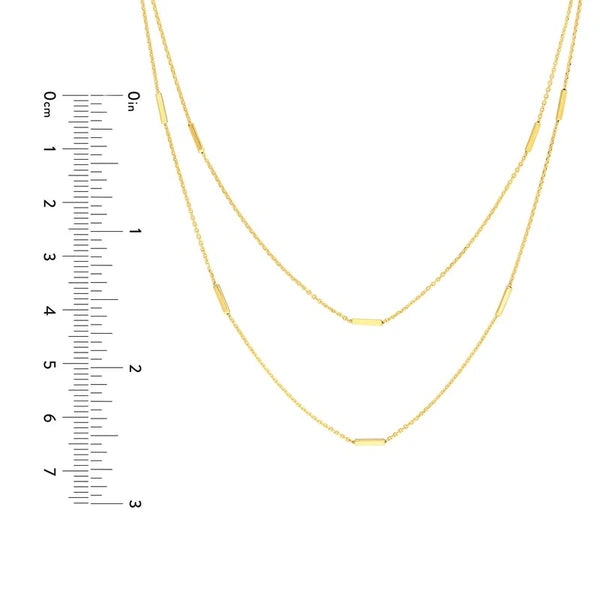Double Stranded Bar Stations Choker Necklace