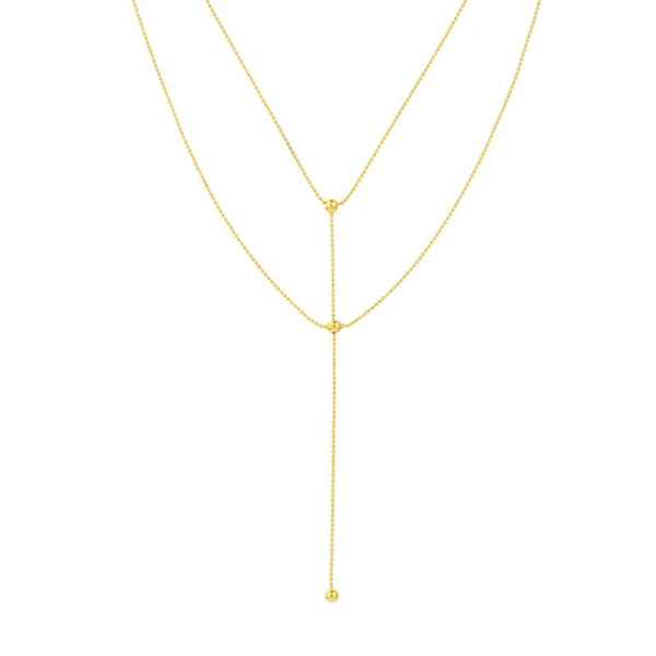Two-Stranded Connecting Bead Dangle Necklace