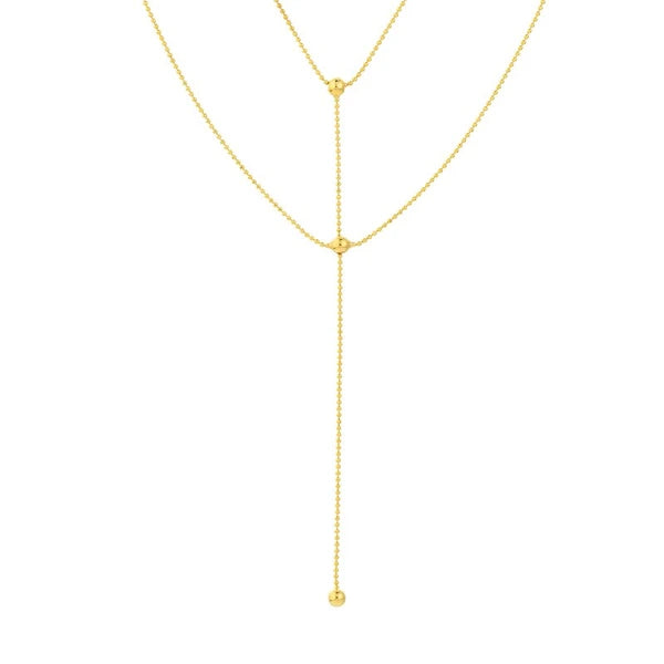 Two-Stranded Connecting Bead Dangle Necklace