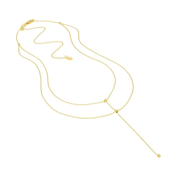 Two-Stranded Connecting Bead Dangle Necklace