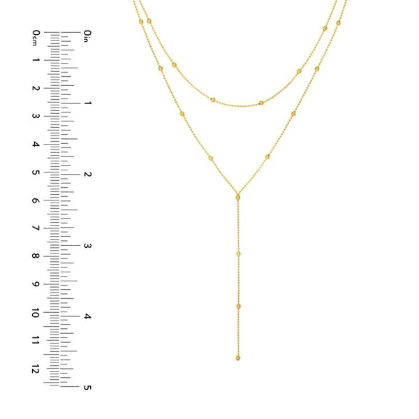 Double Stranded Bead Station Drop Necklace