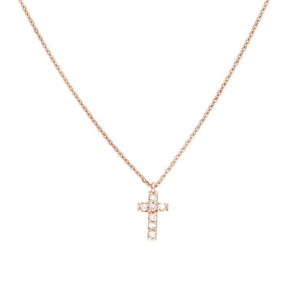 Diamond Mini Cross Adjustable Necklace