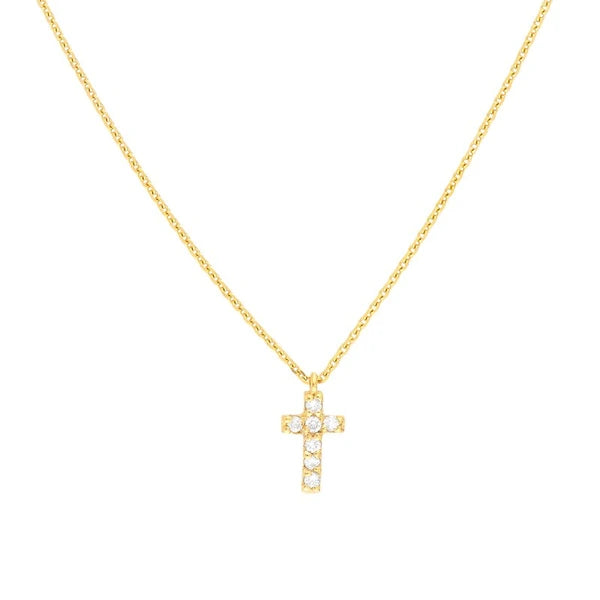 Diamond Mini Cross Adjustable Necklace