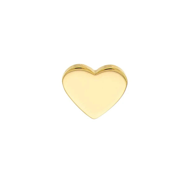 Flat Heart Stud Earrings on Post Back