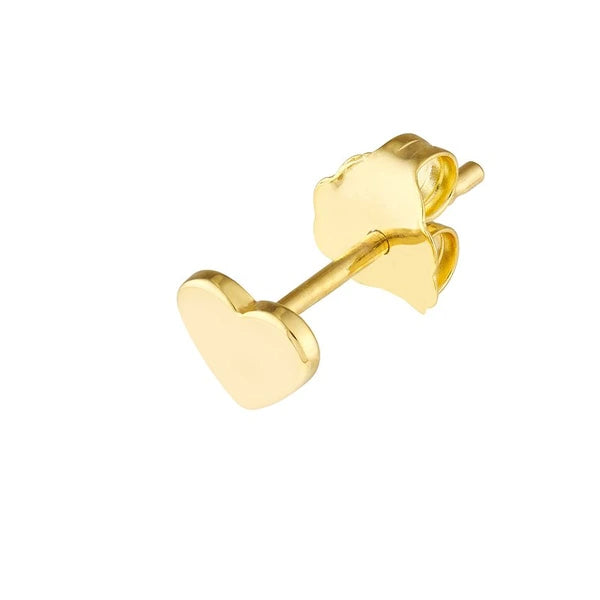 Flat Heart Stud Earrings on Post Back