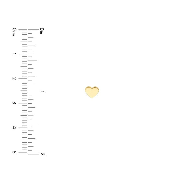 Flat Heart Stud Earrings on Post Back