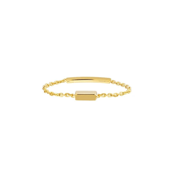 Mini Bar Ring on Chain with Sizing Bar