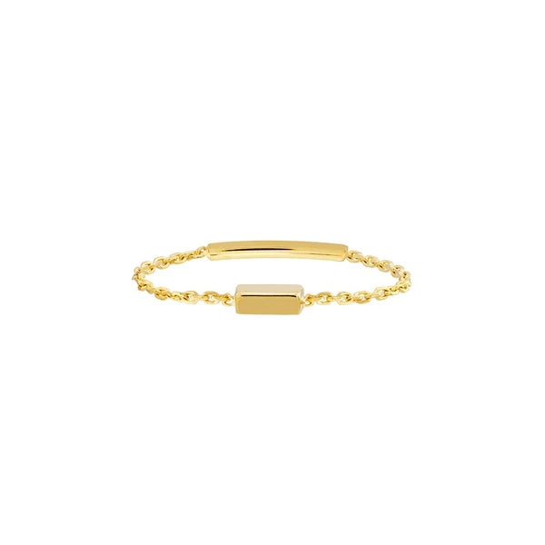 Mini Bar Ring on Chain with Sizing Bar