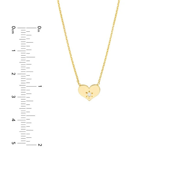 Heart with Diamond Adjustable Necklace