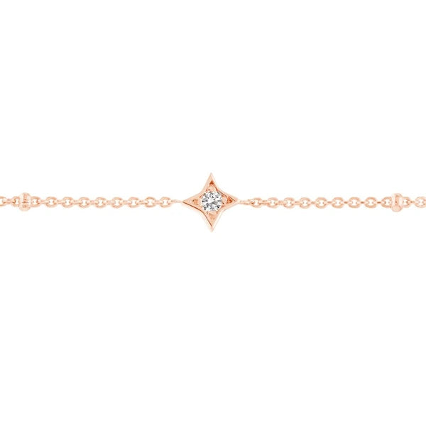 Diamond Star Bezels and Beads Bracelet