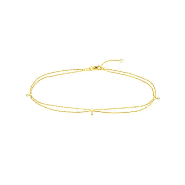4pt Diamond Drape Anklet