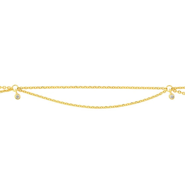 4pt Diamond Drape Anklet