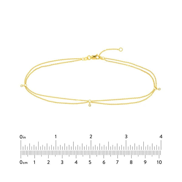 4pt Diamond Drape Anklet