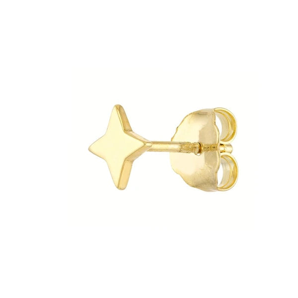 North Star Stud Earrings on Post Back