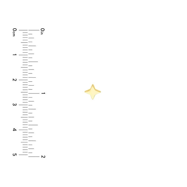 North Star Stud Earrings on Post Back