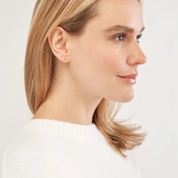 Chevron Bar Earrings with Chain Drape