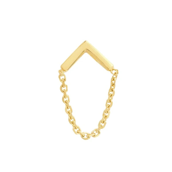 Chevron Bar Earrings with Chain Drape