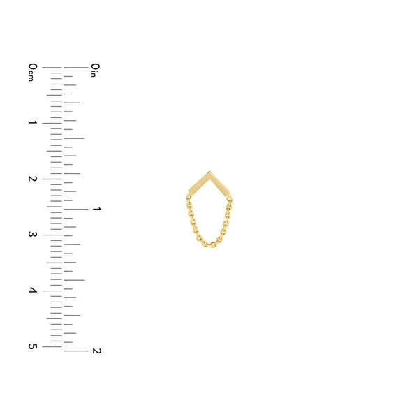Chevron Bar Earrings with Chain Drape