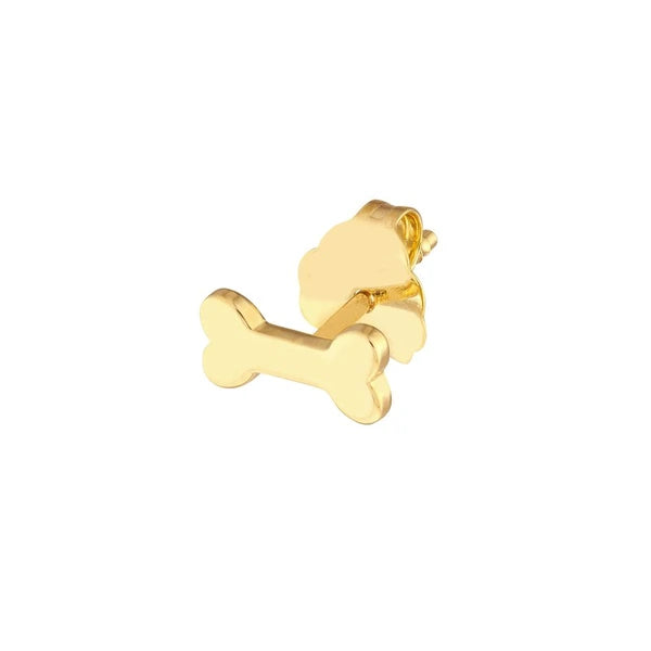 Dog Bone Stud Earrings on Post Back