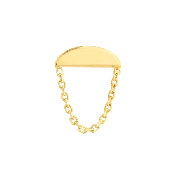 Sunrise Stud Earrings with Chain Drape