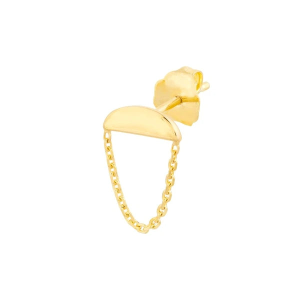 Sunrise Stud Earrings with Chain Drape