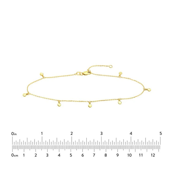 Mini Disc Cable 030 Dangle Adj Anklet Lobster Lock