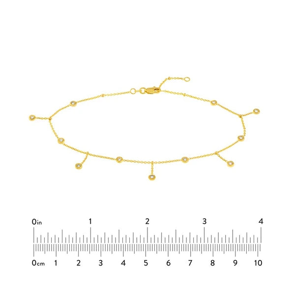 Bezel Station and Drop Adjustable Anklet