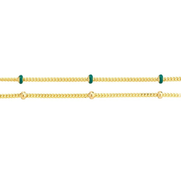 Blue EN/Amel and Saturn Adjustable Anklet