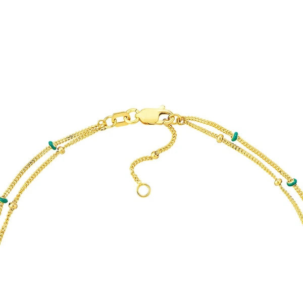 Blue EN/Amel and Saturn Adjustable Anklet