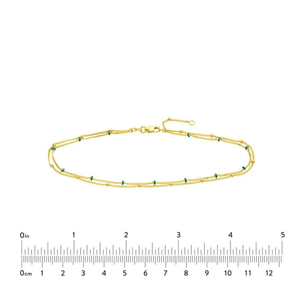 Blue EN/Amel and Saturn Adjustable Anklet