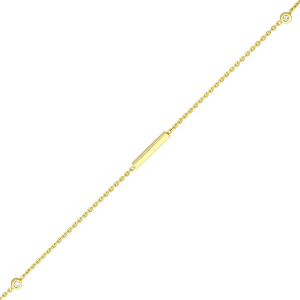 3pt Diamond Bezels and Bars Anklet