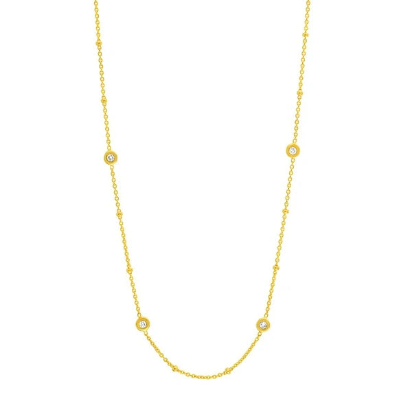 Diamond Bezels and Beads Necklace