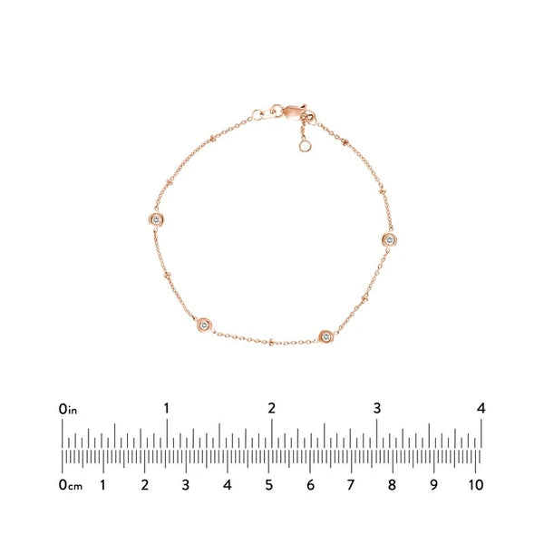 Diamond Bezels and Beads Bracelet