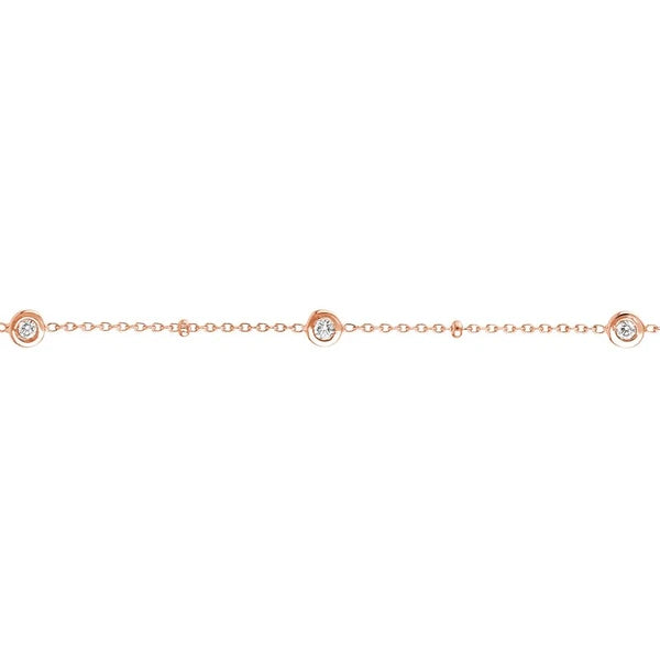 Diamond Bezels and Beads Bracelet
