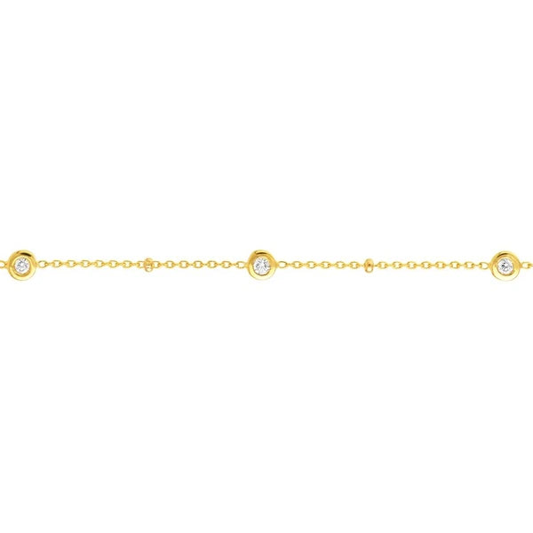 Diamond Bezels and Beads Bracelet