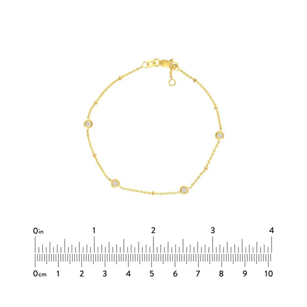 Diamond Bezels and Beads Bracelet