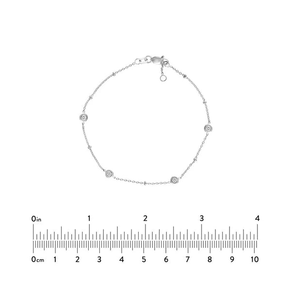 Diamond Bezels and Beads Bracelet